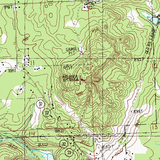 Topographic Map of Atlanta Lookout Tower, MI