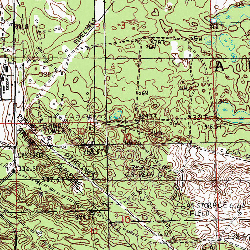 Topographic Map of Austin Gas Storage Field, MI