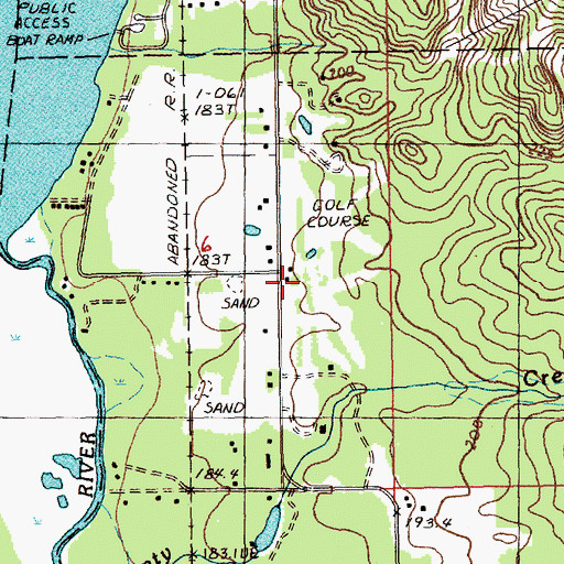 Topographic Map of Bellaire Country Club, MI