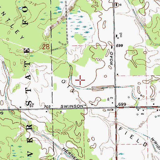 Topographic Map of Bentley Oil Field, MI