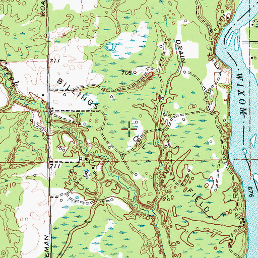 Topographic Map of Billings Oil Field, MI