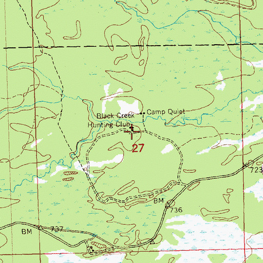 Topographic Map of Black Creek Hunting Club, MI