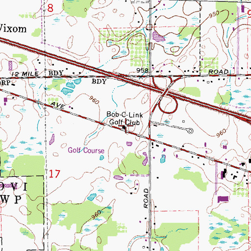 Topographic Map of Bob-O-Link Golf Club, MI
