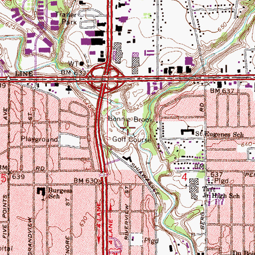 Topographic Map of Bonnie Brook Golf Course, MI