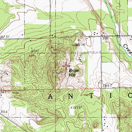 Topographic Map of Briar Hill Ski Jump, MI