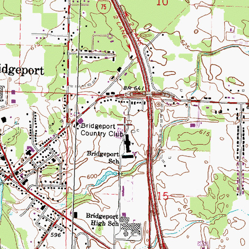 Topographic Map of Bridgeport Country Club, MI