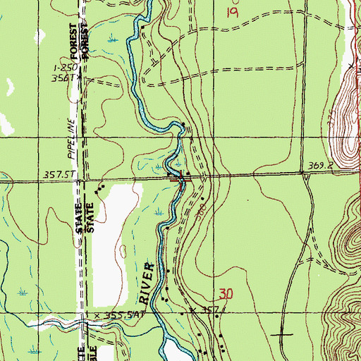 Topographic Map of Cameron Bridge, MI