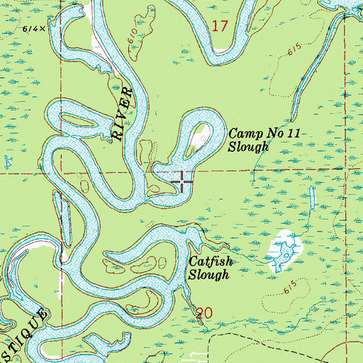Topographic Map of Camp Number 11 Slough, MI