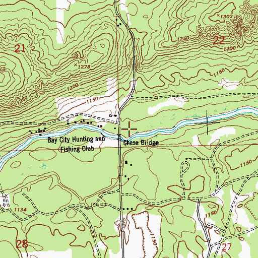 Topographic Map of Chase Bridge, MI