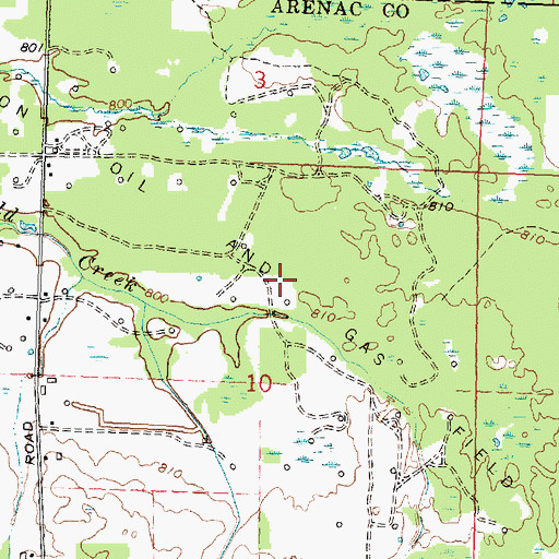 Topographic Map of Clayton Oil and Gas Field, MI