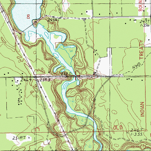 Topographic Map of Cooley Bridge, MI