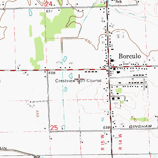 Topographic Map of Crestview Golf Course, MI