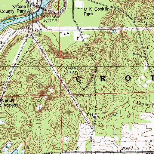 Topographic Map of Croton Lookout Tower, MI
