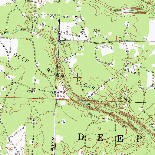 Topographic Map of Deep River Gas and Oil Field, MI