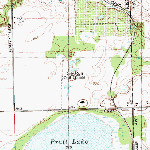 Topographic Map of Deer Run Golf Course, MI