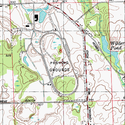 Topographic Map of Eaton Proving Grounds, MI