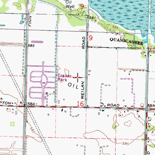 Topographic Map of Essexville Oil Field, MI