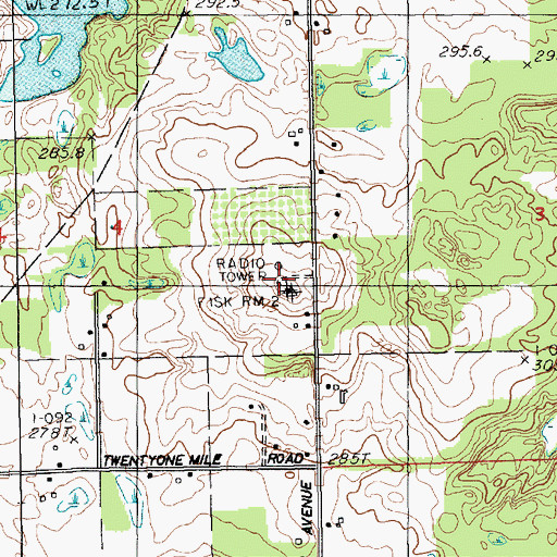 Topographic Map of Fisk Lookout Tower, MI