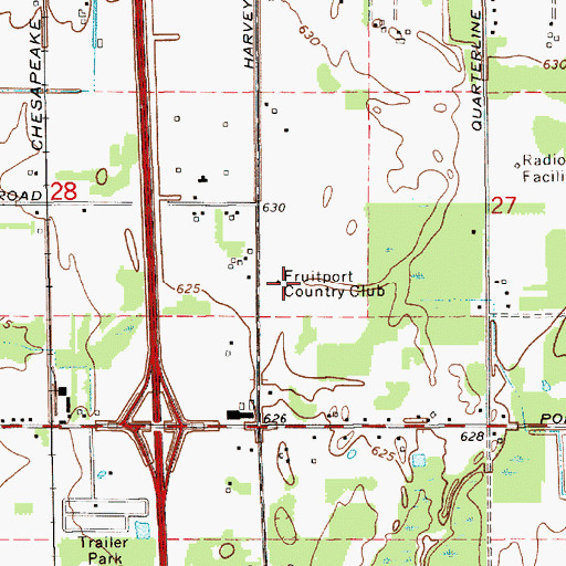 Topographic Map of Fruitport Country Club, MI