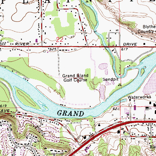 Topographic Map of Grand Island Golf Course, MI