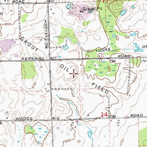 Topographic Map of Grout Oil Field, MI