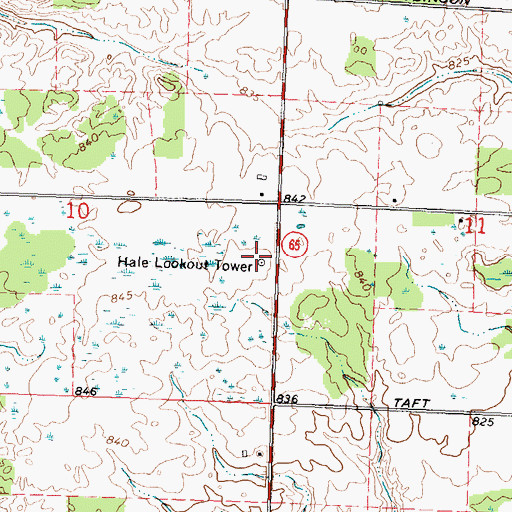 Topographic Map of Hale Lookout Tower, MI