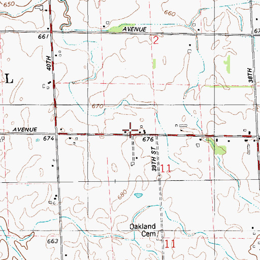 Topographic Map of Hawthorn School Number 2, MI