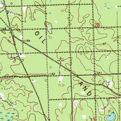 Topographic Map of Headquarters Oil and Gas Field, MI