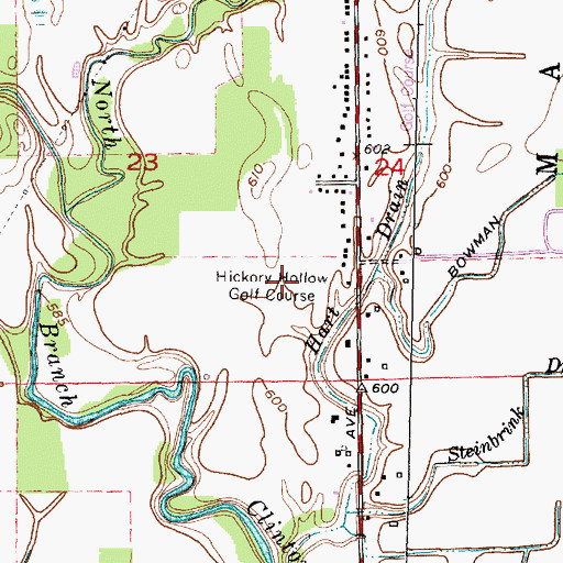 Topographic Map of Hickory Hollow Golf Course, MI
