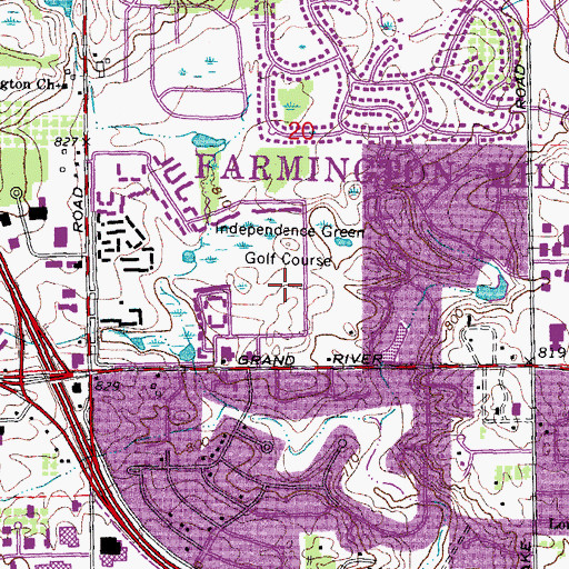 Topographic Map of Independence Green Golf Course, MI