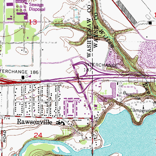 Topographic Map of Interchange 187, MI