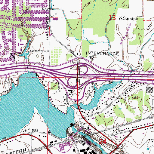 Topographic Map of Interchange 192, MI