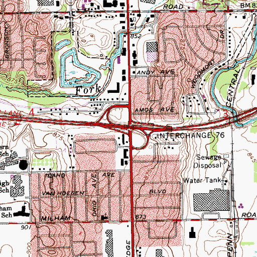 Topographic Map of Interchange 76, MI