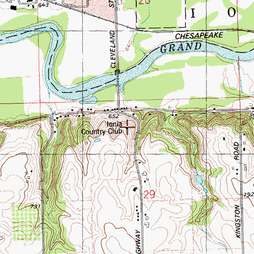 Topographic Map of Shadow Ridge Golf Course, MI