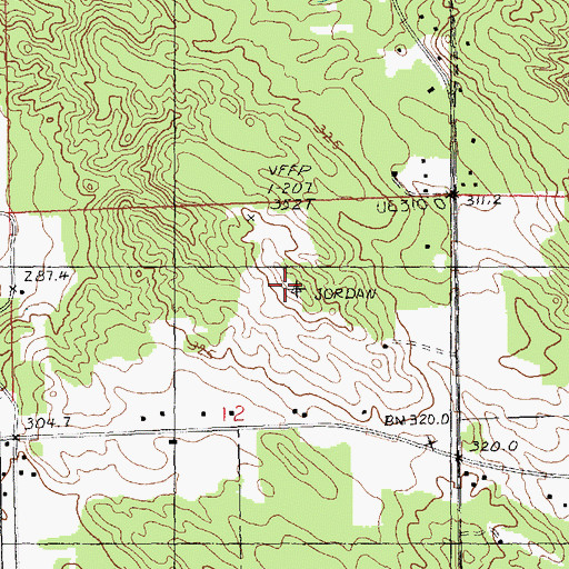 Topographic Map of Jordan Lookout Tower, MI