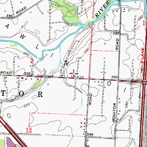 Topographic Map of Kawkawlin Oil Field, MI
