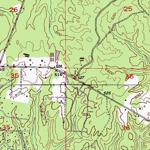 Topographic Map of Walston Church, AL