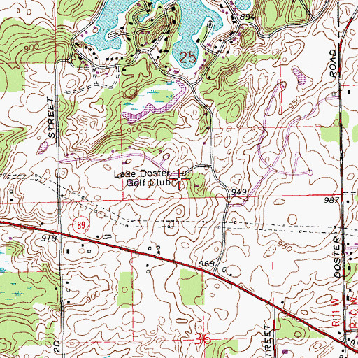 Topographic Map of Lake Doster Golf Club, MI