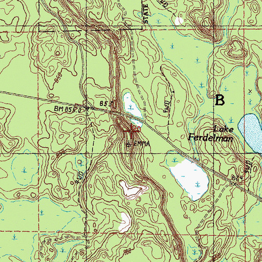 Topographic Map of Lake Emma Lookout Tower, MI