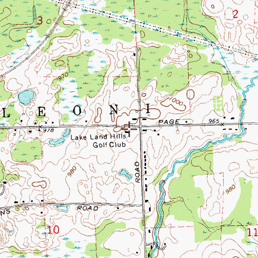 Topographic Map of Lake Land Hills Golf Club, MI