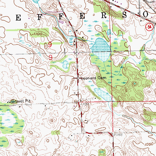 Topographic Map of Lake Lesage Cemetery, MI