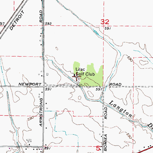 Topographic Map of Wyndridge Oaks Golf Course, MI
