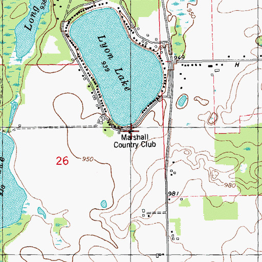 Topographic Map of Marshall Country Club, MI