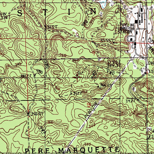Topographic Map of Mecosta Lookout Tower, MI