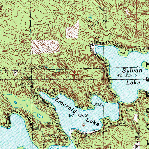 Topographic Map of Newaygo Lakes Lookout Tower, MI