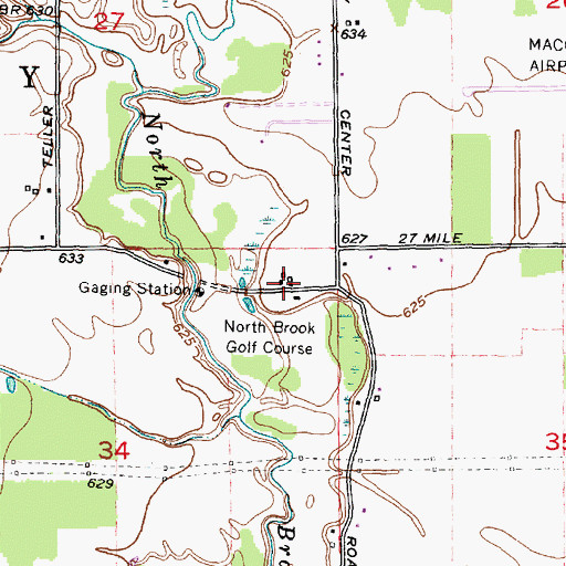 Topographic Map of Wolcott Mill Golf Course, MI