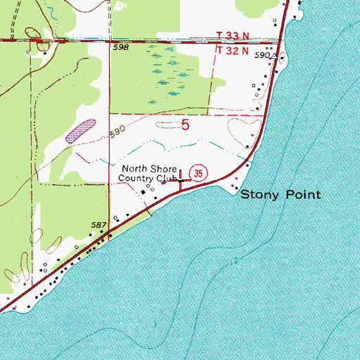 Topographic Map of North Shore Country Club, MI