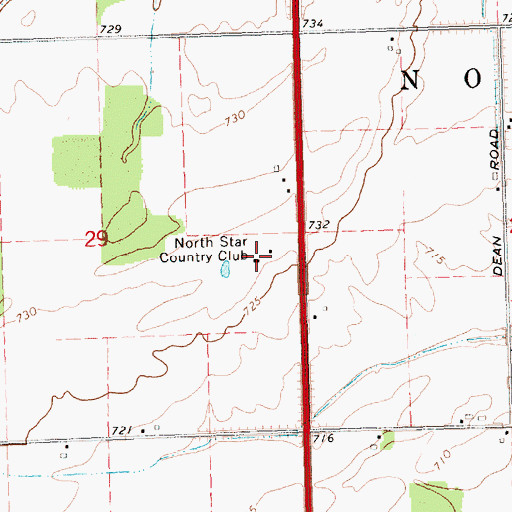 Topographic Map of North Star Country Club, MI