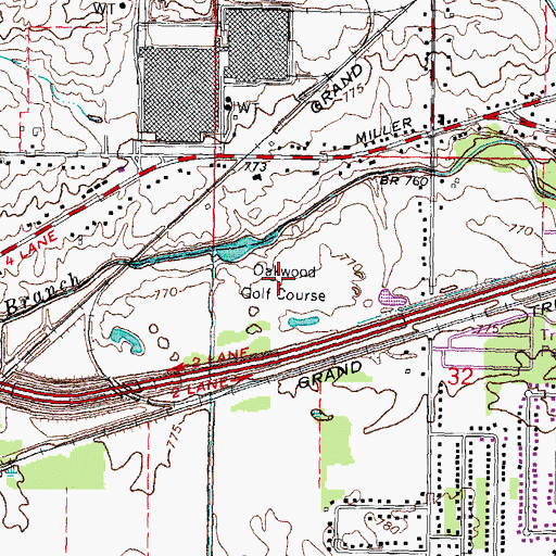 Topographic Map of Genesee Valley Meadows Golf Club, MI