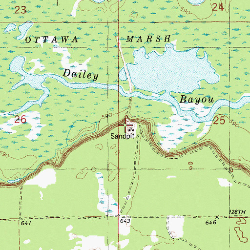 Topographic Map of Ottawa Gun Club, MI